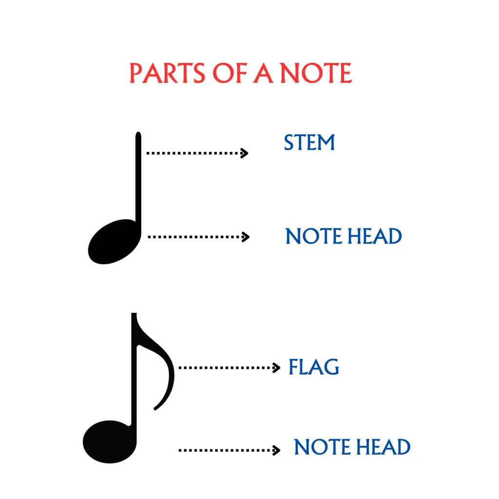 musical notes parts