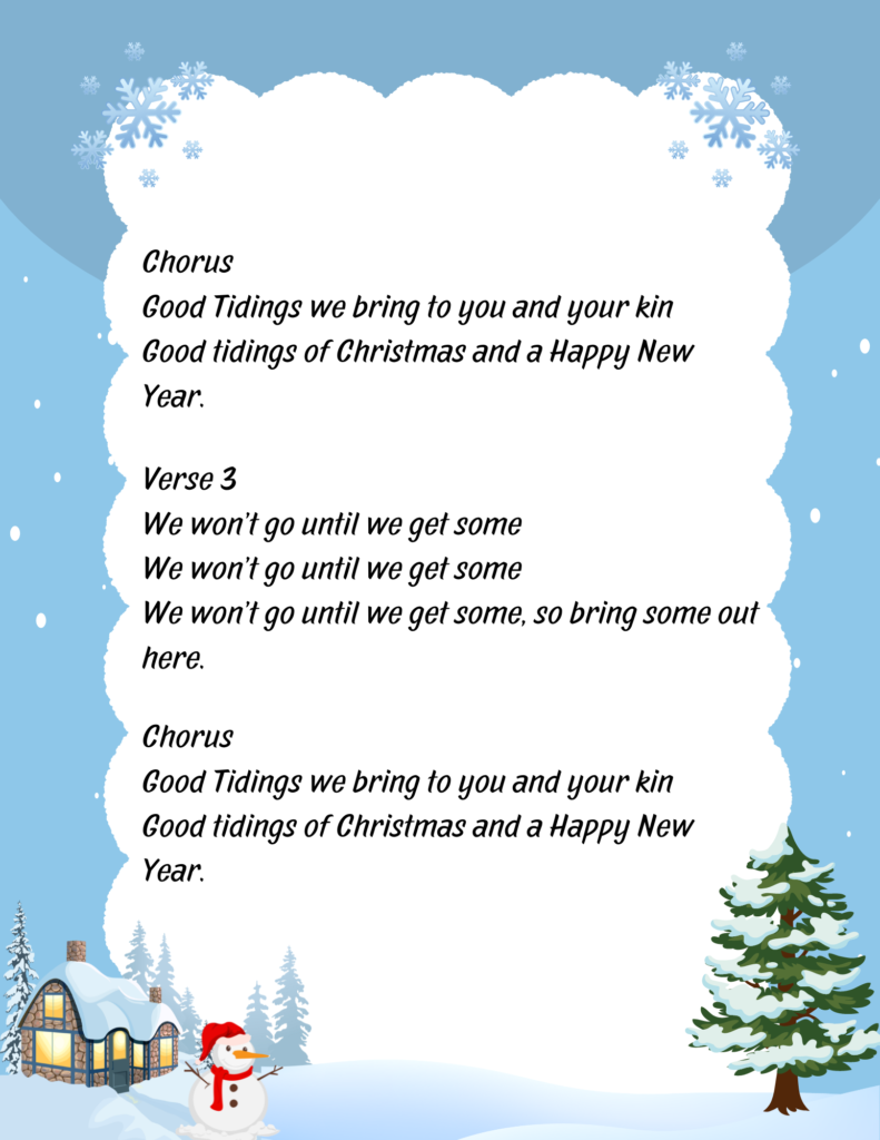 We wish you a merry Christmas lyrics page 2