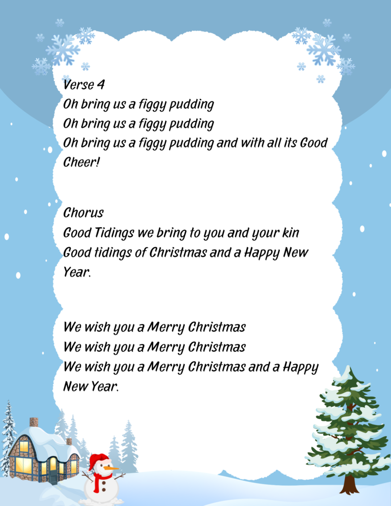 We wish you a merry Christmas lyrics page 3