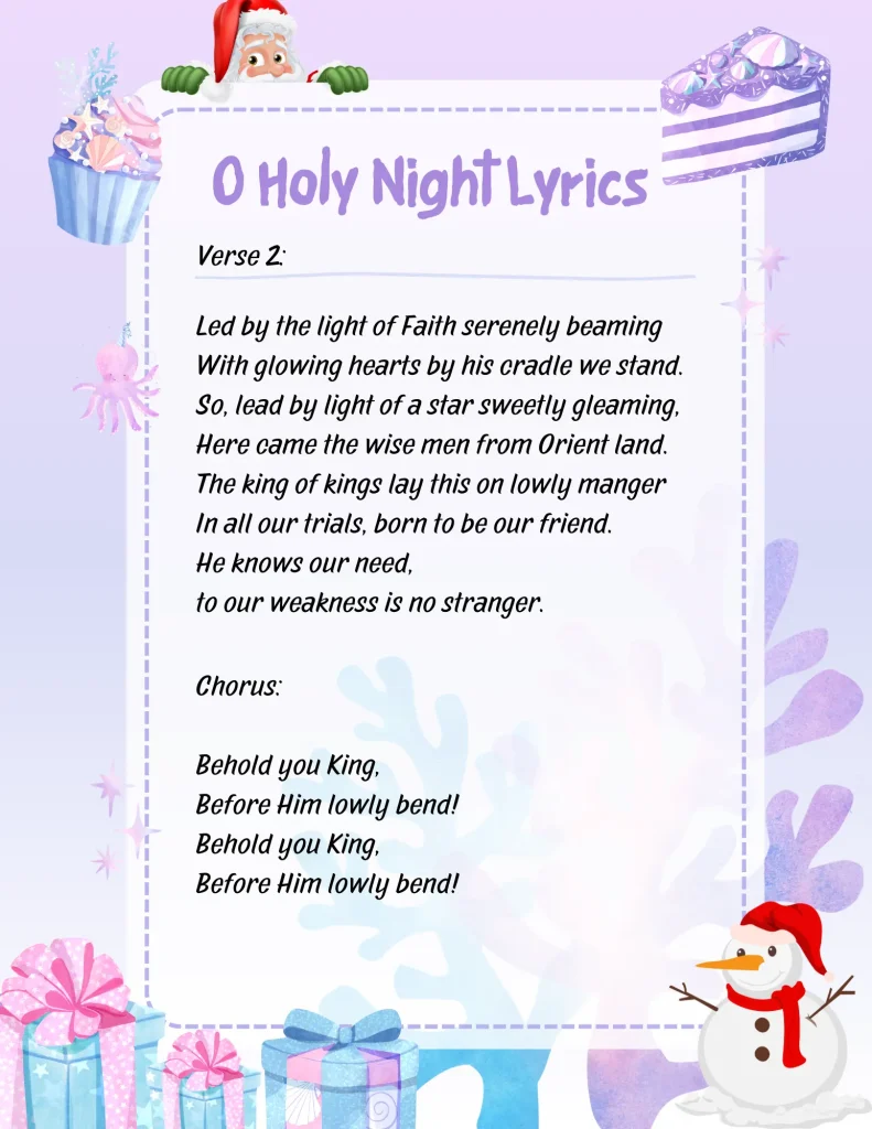 O holy night lyrics verse 2