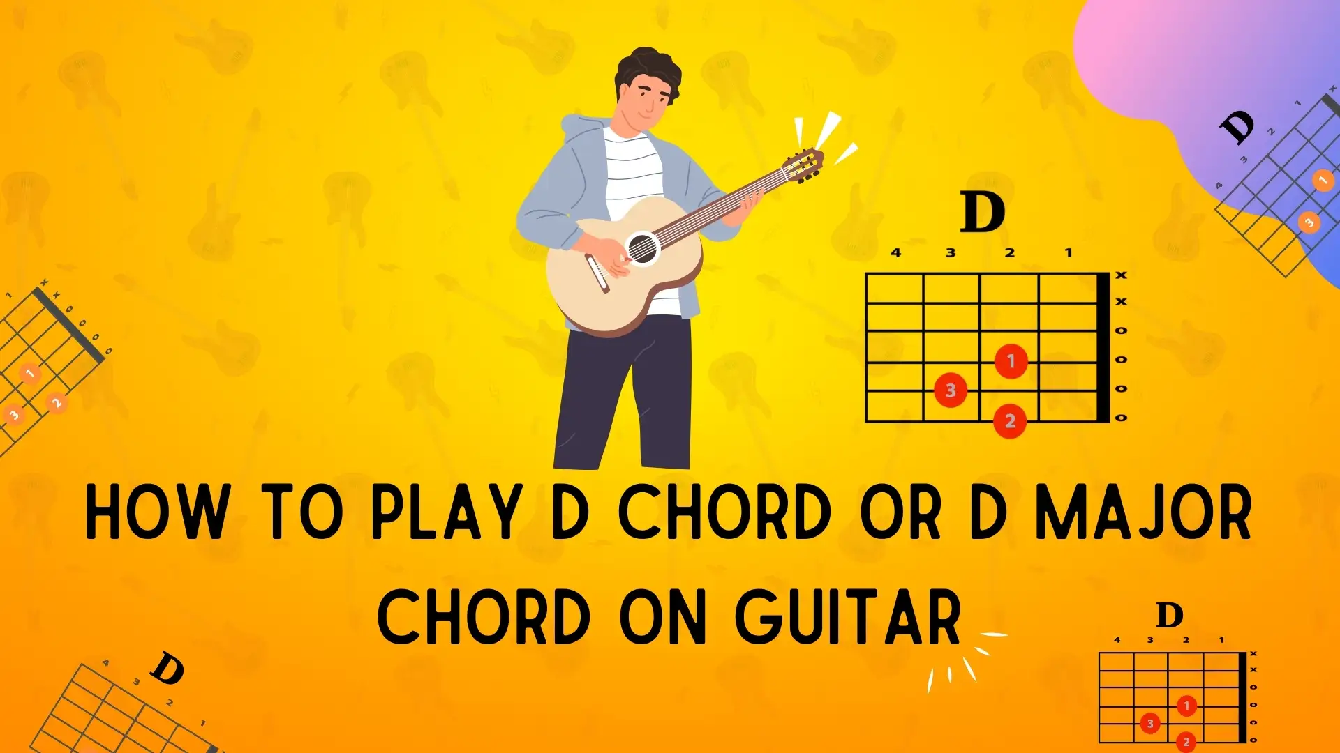 How to play d chord or d major chord on guitar