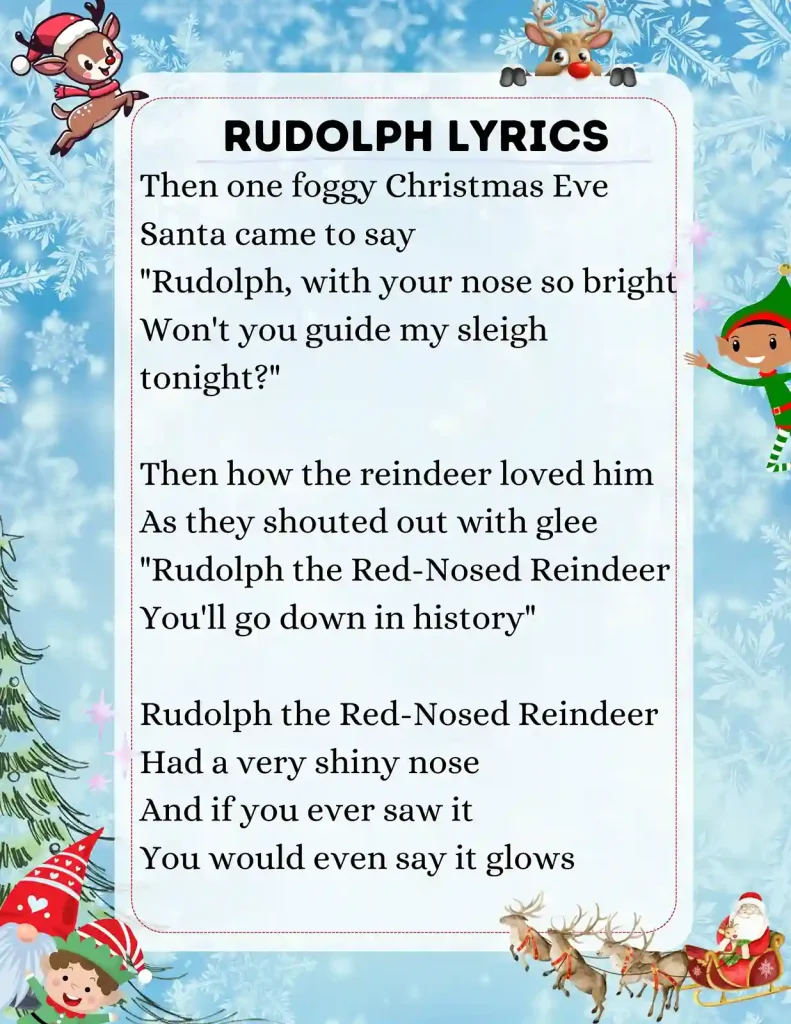 Rudolph the red nosed reindeer lyrics