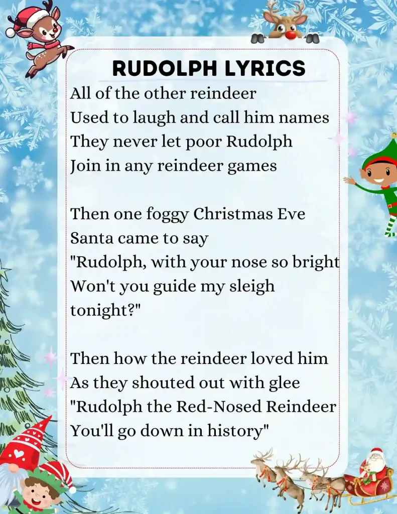 Rudolph the red nosed reindeer lyrics