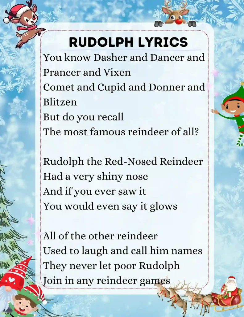 Rudolph the red nosed reindeer lyrics