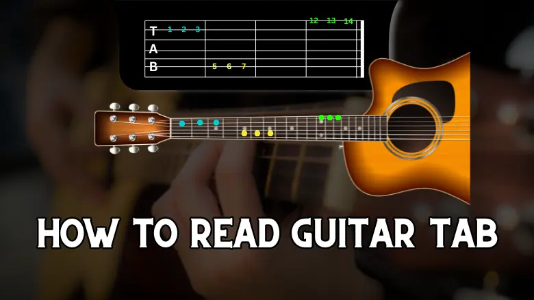 how to read guitar tabs for beginners, with examples and step-by-step instructions