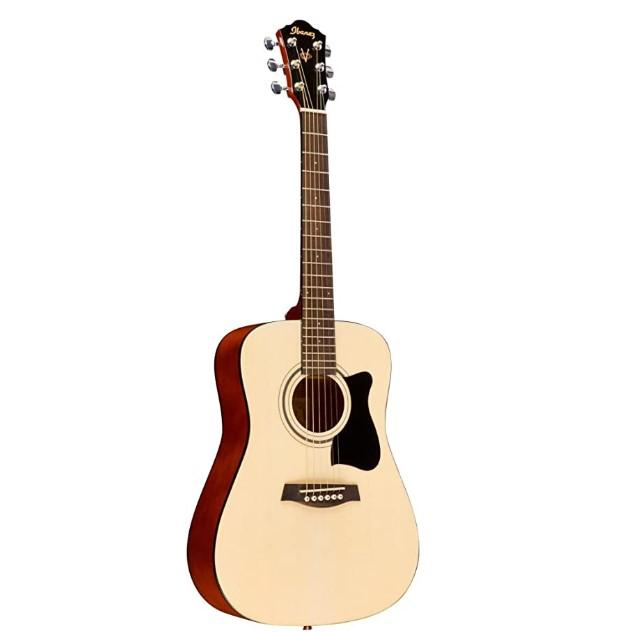 Right Handed Natural Gloss Ibanez 6 String Acoustic Guitar Pack IJV30 