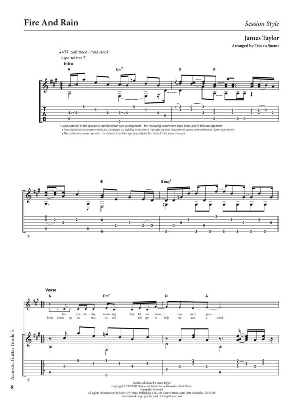 Rockschool Acoustic Guitar Grade 5 Exam Book - Image 2