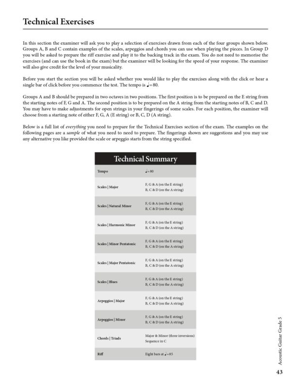 Rockschool Acoustic Guitar Grade 5 Exam Book - Image 4