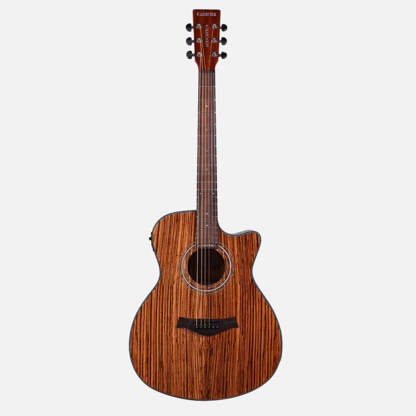 Acoustica A05 Zebra Wood Semi Acoustic Guitar