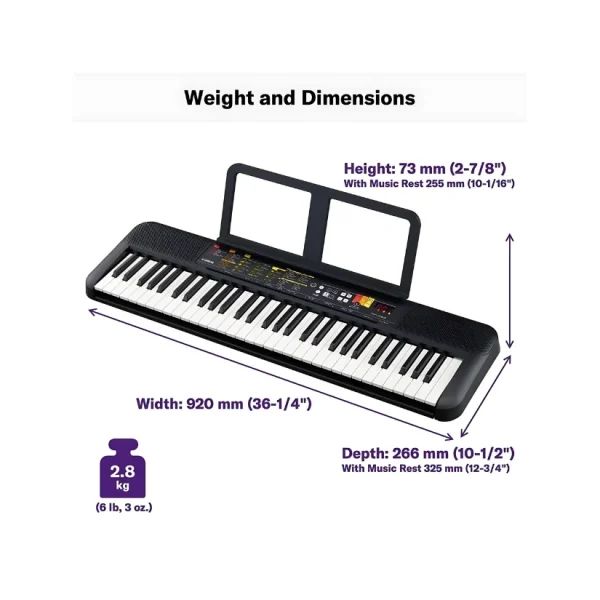 Yamaha PSR-F52 Portable Keyboard with 61 Keys - Image 3