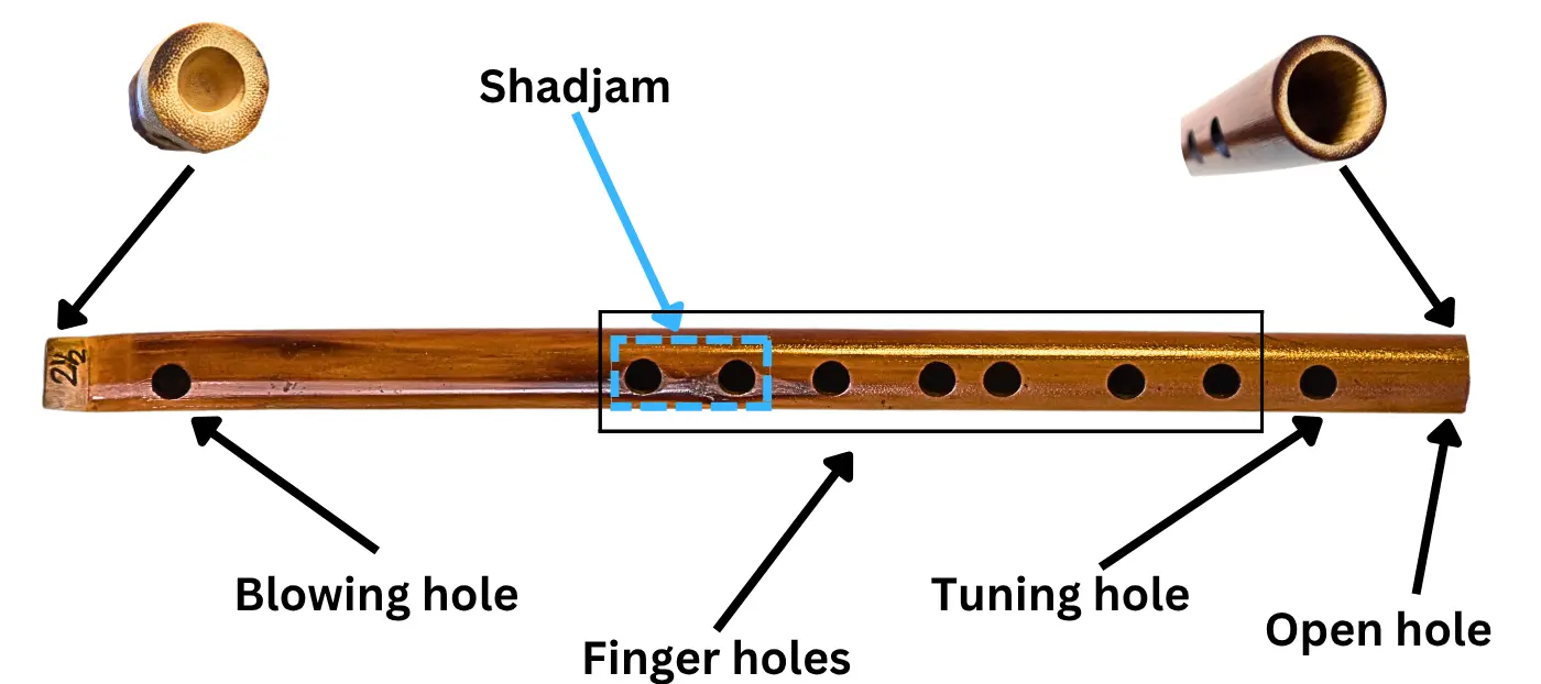 Carnatic Flute Anatomy Diagram