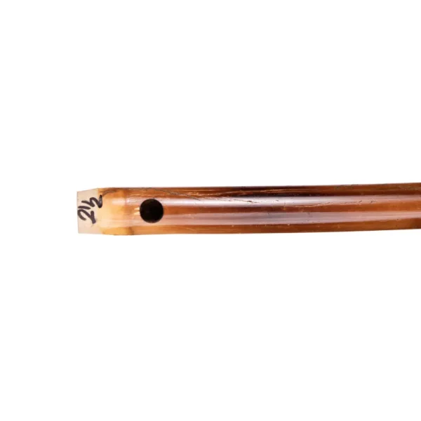 closer look of D sharp carnatic flute blowing hole
